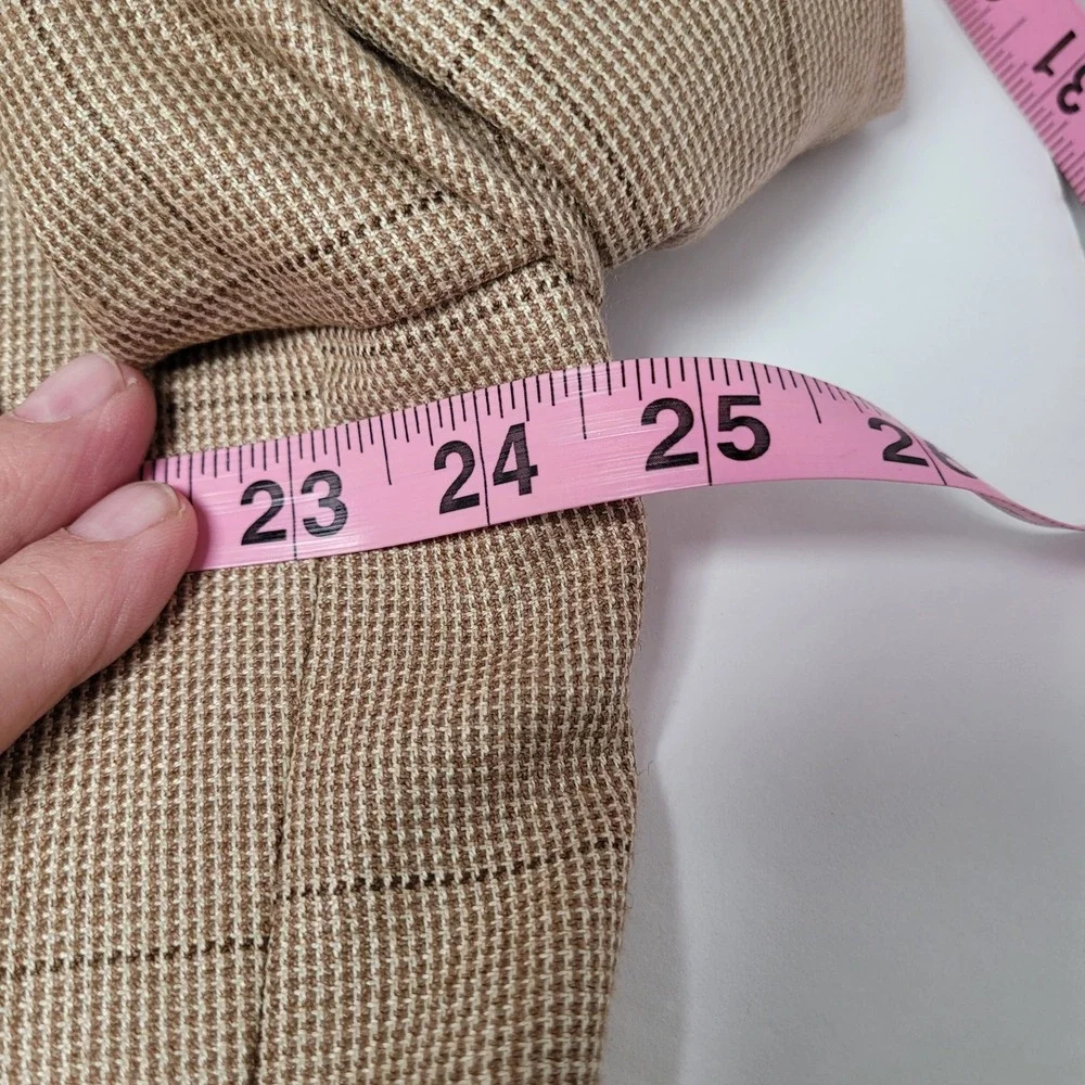 Jos. A. Bank Blazer Mens 46R Tan Silk Camel Hair Windowpane Excellent Sport Coat